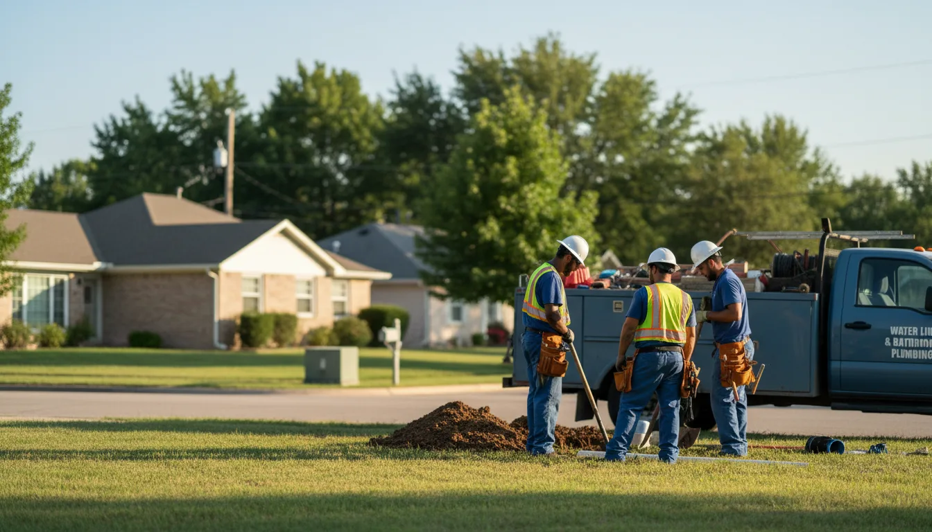Residential water line and bathroom plumbing service in Grafton, OH